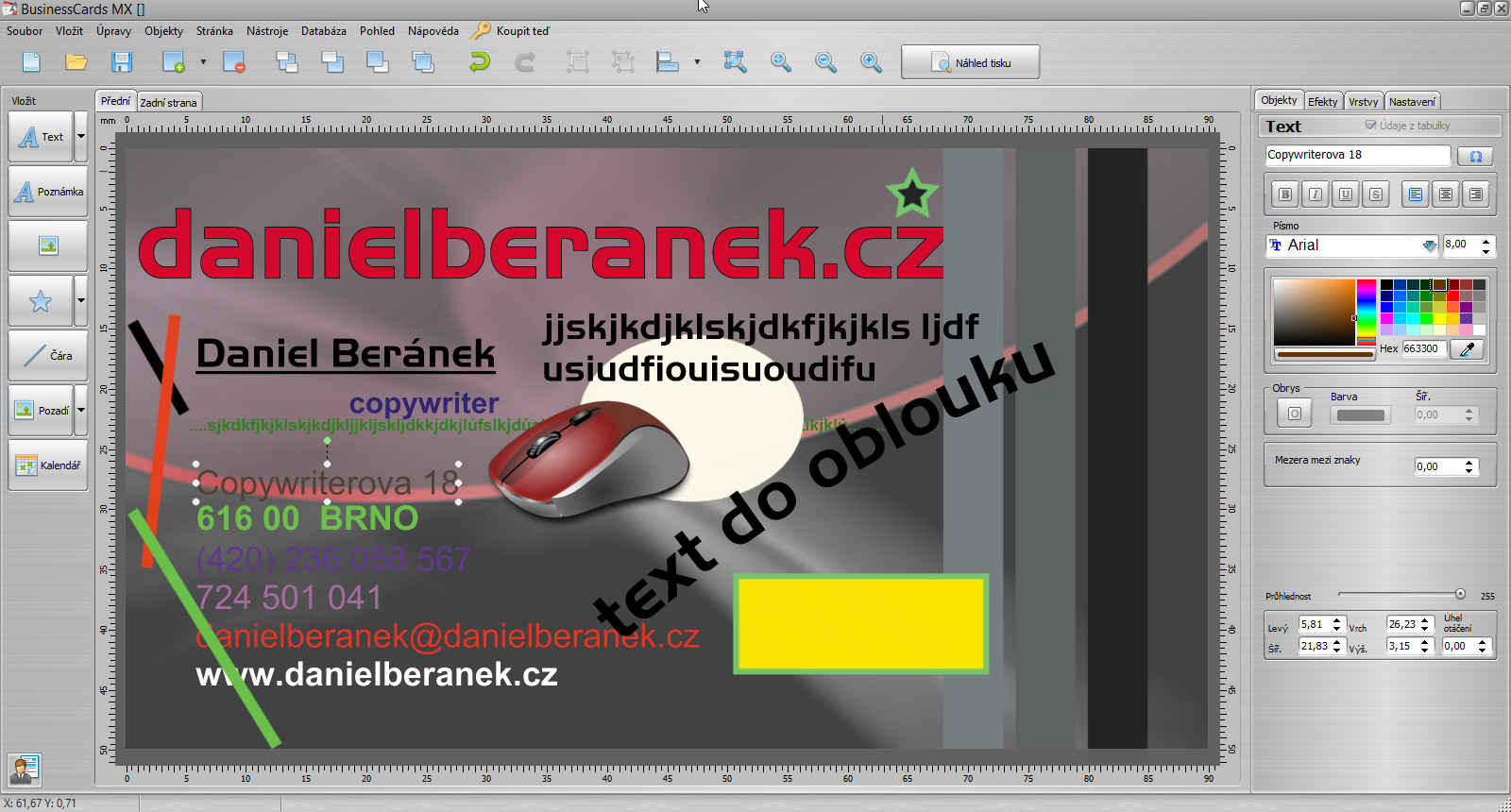 Na vizitku si v BusinessCards MX můžete dát vše, co vám dobrý vkus dovolí:) Na vizitku si v BusinessCards MX můžete dát vše, co vám dobrý vkus dovolí:)