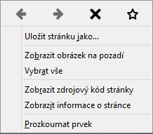 Firefox 32: pás ikon v kontextovém menu Firefox 32: pás ikon v kontextovém menu