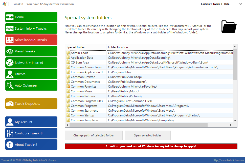 Tweak-8: lokalizace systémových složek Tweak-8: lokalizace systémových složek