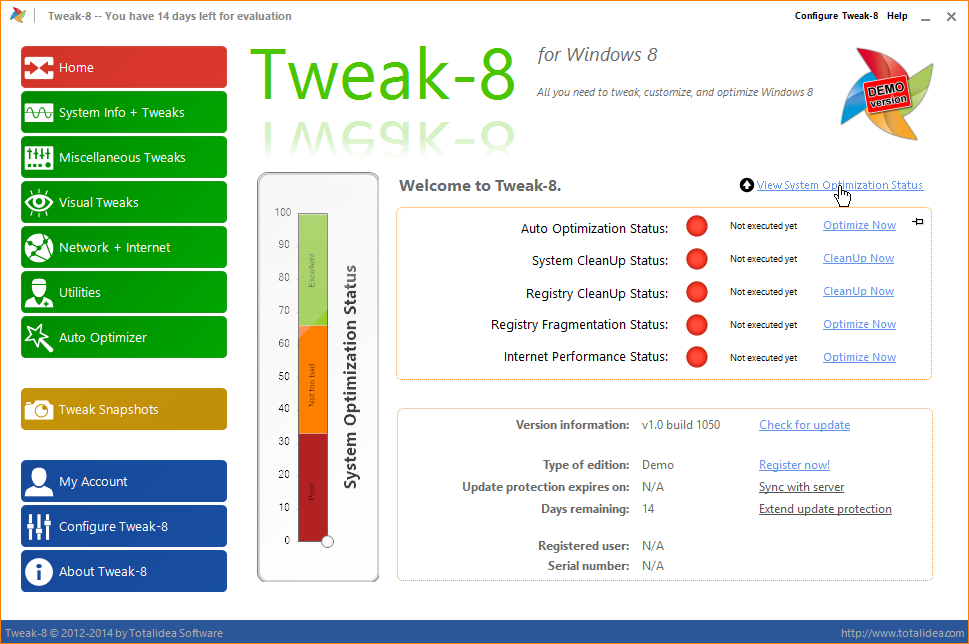 Tweak-8: Stav optimalizace systému Tweak-8: Stav optimalizace systému
