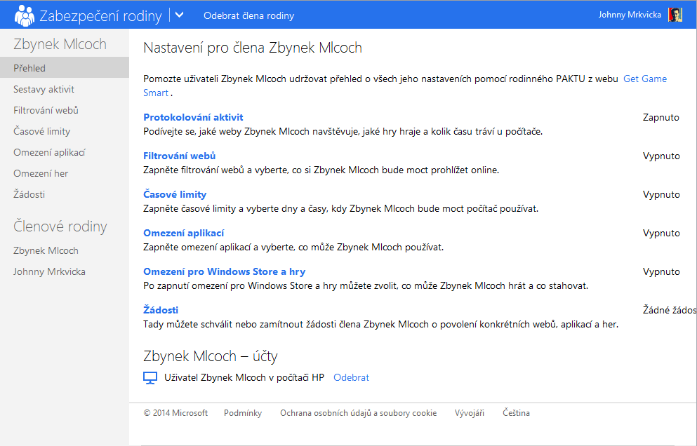Rozsah správy dětského účtu Zabezpečení rodiny Rozsah správy dětského účtu Zabezpečení rodiny