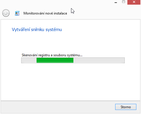 Vytváření snímku systému před instalací monitorovaného programu Vytváření snímku systému před instalací monitorovaného programu