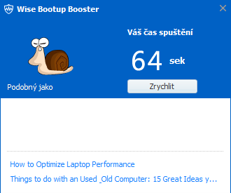 Wise Bootup Booster se zobrazí po startu systému - pokud ho nezakážete Wise Bootup Booster se zobrazí po startu systému - pokud ho nezakážete