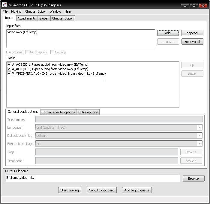 MKVToolNix - sada nástrojů pro práci s MKV soubory