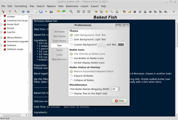 cherrytree.jpg cherrytree - snadná práce s textem a správa poznámek