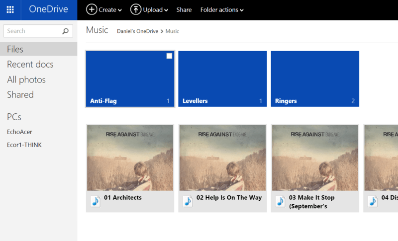 Reakce OneDrive na link Xbox Music Reakce OneDrive na link Xbox Music
