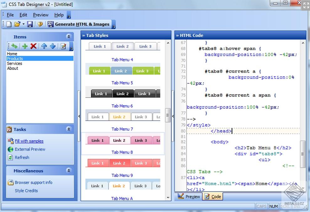 css-tab-designer.jpg CSS Tab Designer - tvorba líbivého menu do vašich webových stránek