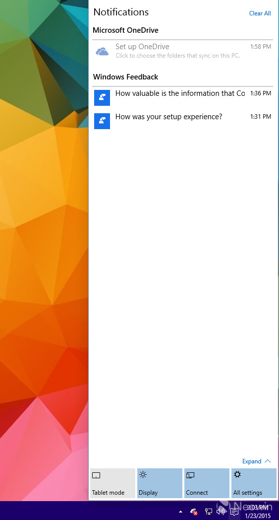 Notifikační centrum v sestavení 9926 Windows 10 TP Notifikační centrum v sestavení 9926 Windows 10 TP