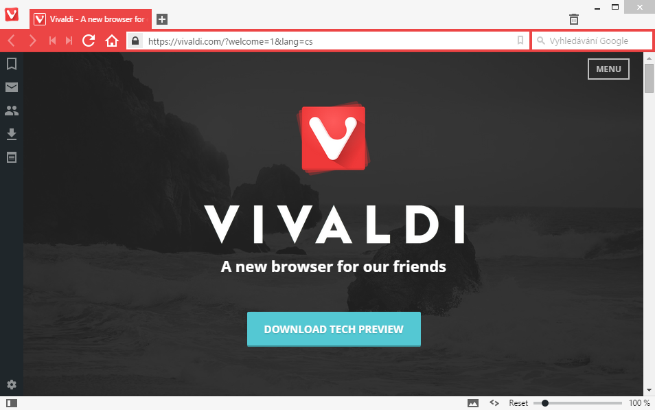 Vivaldi: výchozí rozhraní nového prohlížeče
