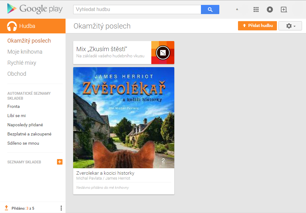 Nahrání hudby na Google Play + automatické přiřazení přebalu Nahrání hudby na Google Play + automatické přiřazení přebalu