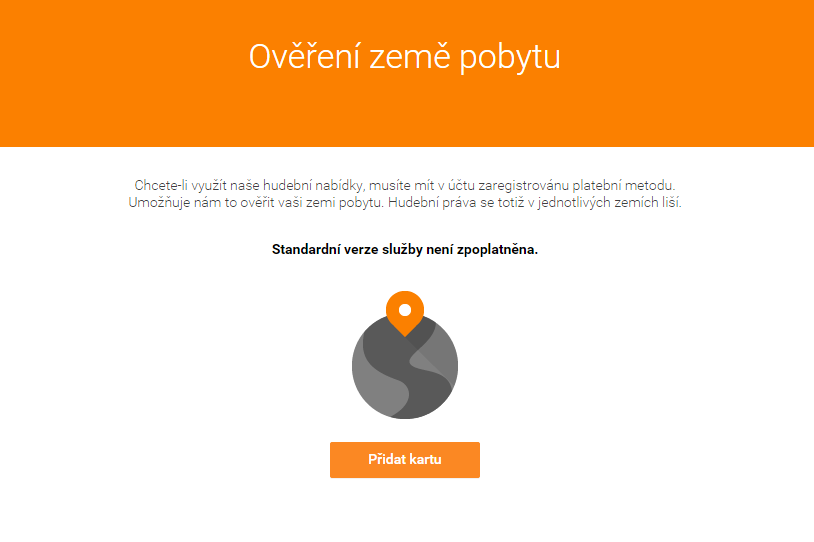Ověřit zemi pobytu zde můžeme pouze přidáním karty Ověřit zemi pobytu zde můžeme pouze přidáním karty
