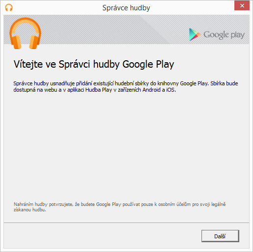Instalace Správce hudby Google Play Instalace Správce hudby Google Play