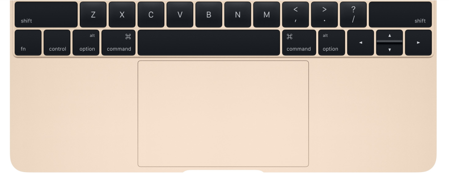 Skleněný Force Touch trackpad nabídne hluboký dotek a haptický feedback Skleněný Force Touch trackpad nabídne hluboký dotek a haptický feedback