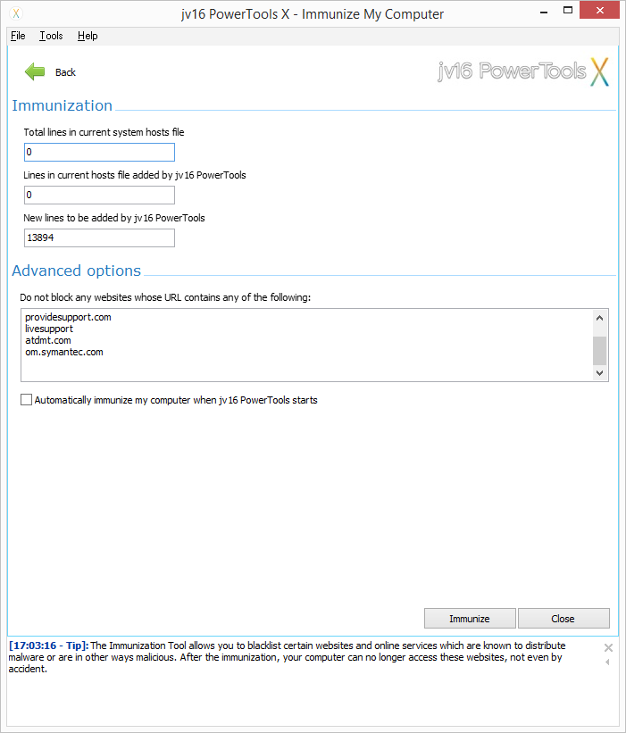 Imunizace systému pomocí blacklistů jv16 PowerTools X Imunizace systému pomocí blacklistů jv16 PowerTools X