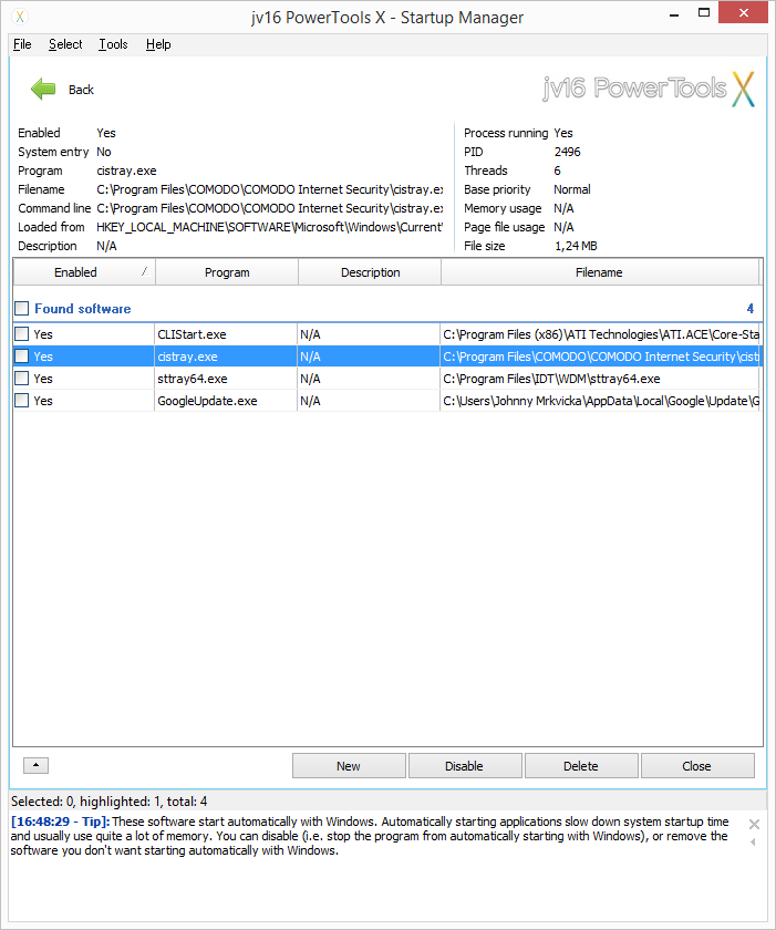 Správce aplikací spouštěných při bootování Správce aplikací spouštěných při bootování