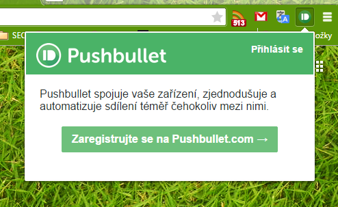 Zaregistrujeme rozšíření na Pushbullet.com Zaregistrujeme rozšíření na Pushbullet.com