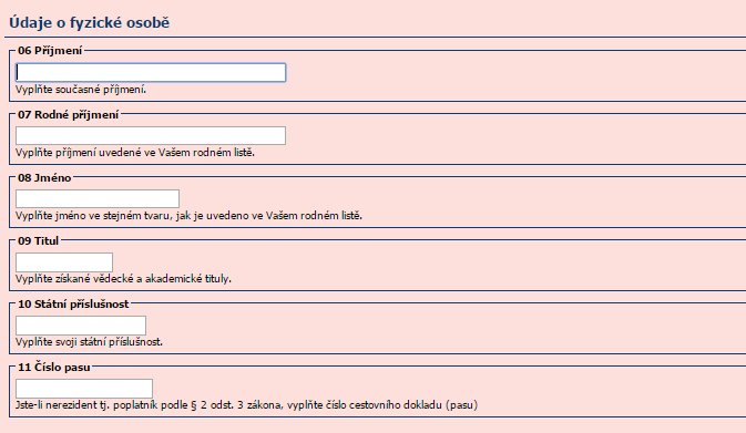 Doplníme příjmení, rodné příjmení, jméno, titul a státní příslušnost Doplníme příjmení, rodné příjmení, jméno, titul a státní příslušnost
