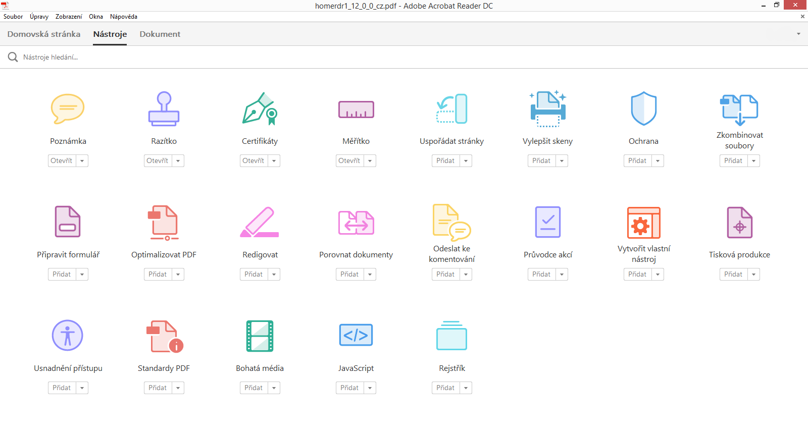 Všechny nástroje nového Adobe Acrobat Reader DC - jen málokteré dostupné v bezplatné verzi Všechny nástroje nového Adobe Acrobat Reader DC - jen málokteré dostupné v bezplatné verzi