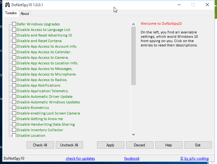 DoNotSpy10: 35 různých přístupů a funkcí, které můžeme vypnout DoNotSpy10: 35 různých přístupů a funkcí, které můžeme vypnout