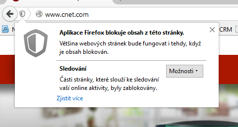 Ochrana proti sledování aktivně blokuje trackovací prvky Ochrana proti sledování aktivně blokuje trackovací prvky