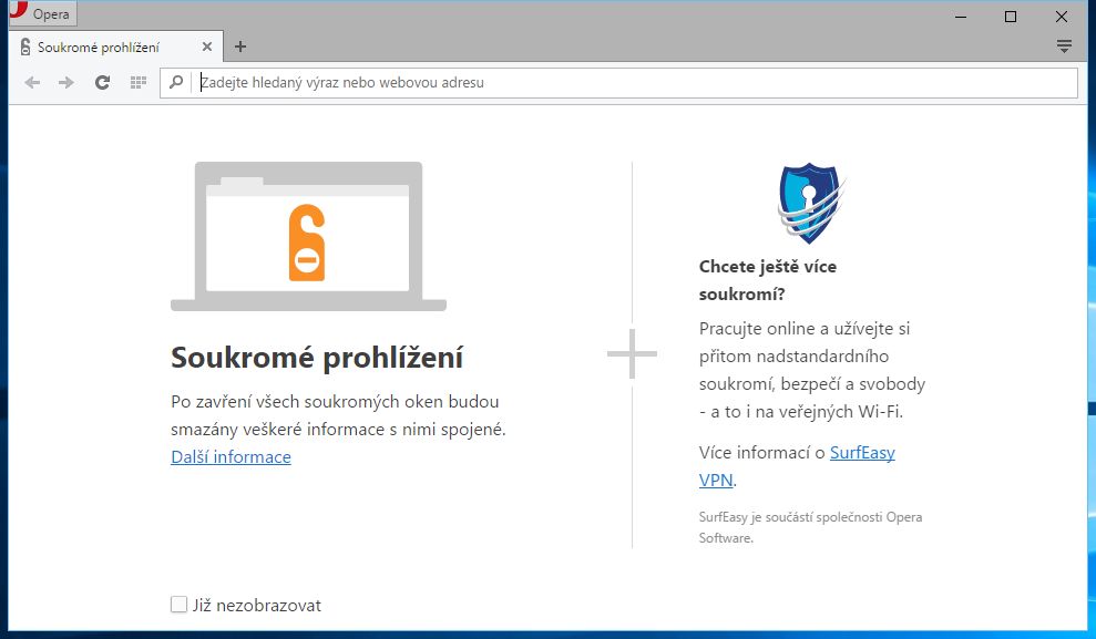 Anonymní režim Opery nabídne zabezpečení komunikace pomocí klienta VPN SurtEasy Anonymní režim Opery nabídne zabezpečení komunikace pomocí klienta VPN SurtEasy