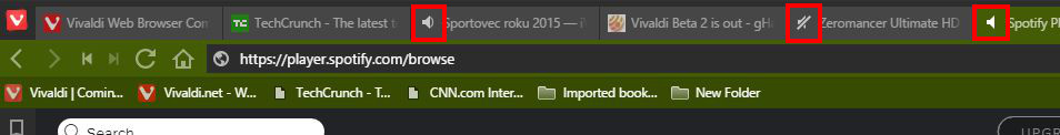Ikonky zvuku jsou informativní a animované, ale také plně použitelné k okamžitému umlčení či ozvučení panelu Ikonky zvuku jsou informativní a animované, ale také plně použitelné k okamžitému umlčení či ozvučení panelu