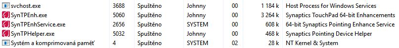 Procesy ovládačů, služby a nápovědy Synaptics se zdají být neodinstalovatelné... Procesy ovládačů, služby a nápovědy Synaptics se zdají být neodinstalovatelné...