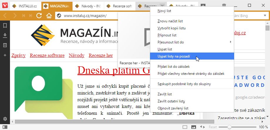 Uspat se dají listy na pozadí - jak po jednom, tak všechny Uspat se dají listy na pozadí - jak po jednom, tak všechny