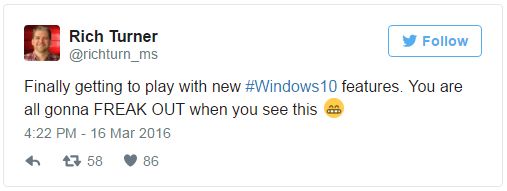 Konečně jsem se dostal k tomu, abych si prohrál s novými fičurami Windows 10. Všichni z nich budete naprosto na větvi, až je uvidíte. Konečně jsem se dostal k tomu, abych si prohrál s novými fičurami Windows 10. Všichni z nich budete naprosto na větvi, až je uvidíte.