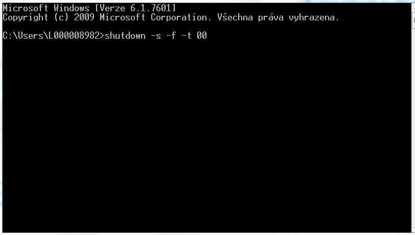 Sekvence Win + R - cmd - shutdown -s -f -t 00 nás uchrání veškerého čekání Sekvence Win + R - cmd - shutdown -s -f -t 00 nás uchrání veškerého čekání