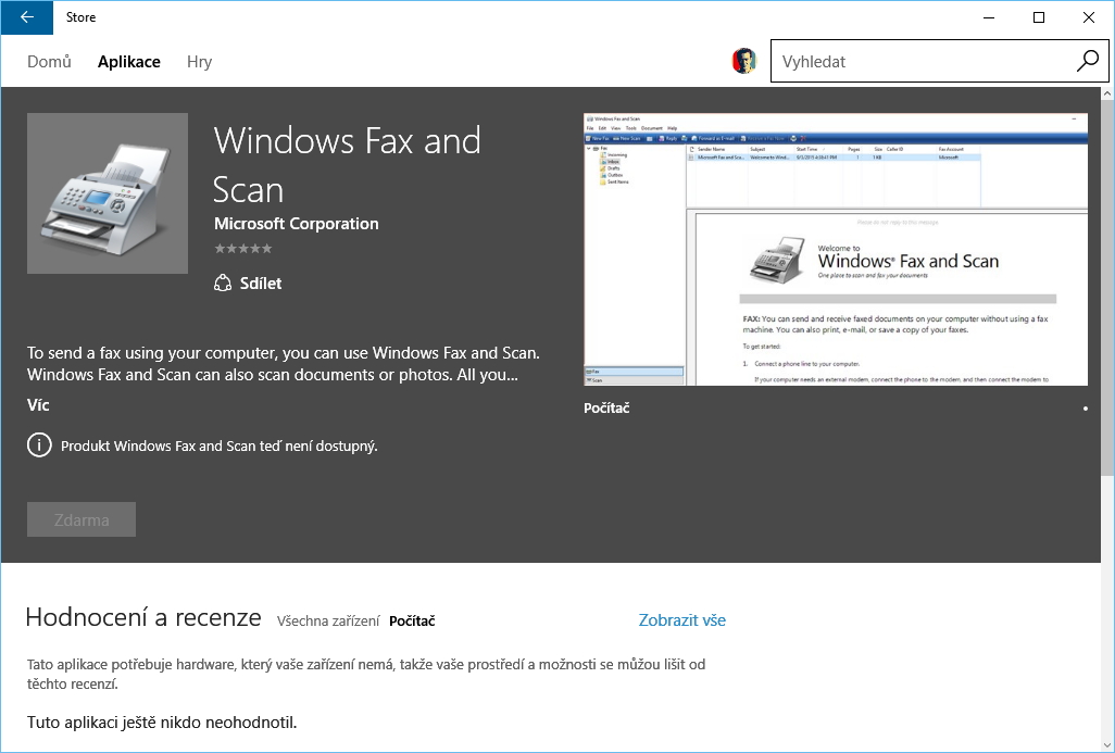 I faxování prostřednictvím počítače a starší podoba skeneru se dostaly do Windows Store I faxování prostřednictvím počítače a starší podoba skeneru se dostaly do Windows Store