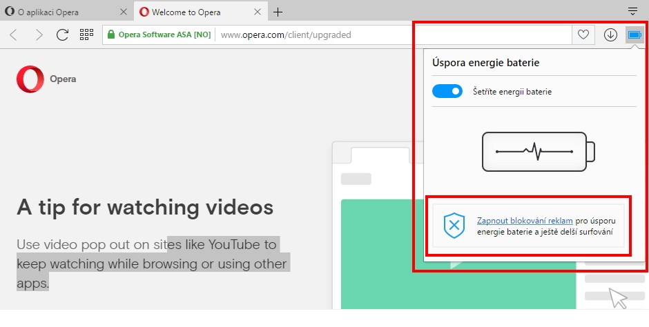 Úsporu energie baterie lze ještě posílit o blokování výpočetně náročných reklam Úsporu energie baterie lze ještě posílit o blokování výpočetně náročných reklam