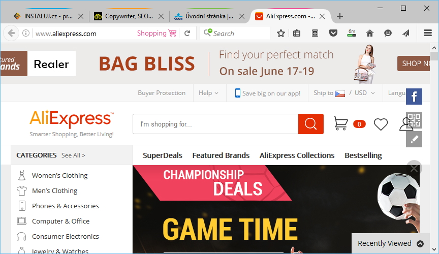 Různé kontejnery v jednom okně. Odlišení naznačuje horní barevný proužek Různé kontejnery v jednom okně. Odlišení naznačuje horní barevný proužek