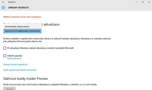 Oddálení výročního povýšení pomocí naplánování restartu