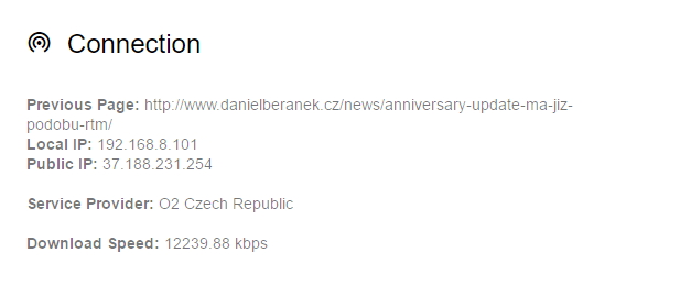 Data o připojení obsahují běžné údaje... Data o připojení obsahují běžné údaje...