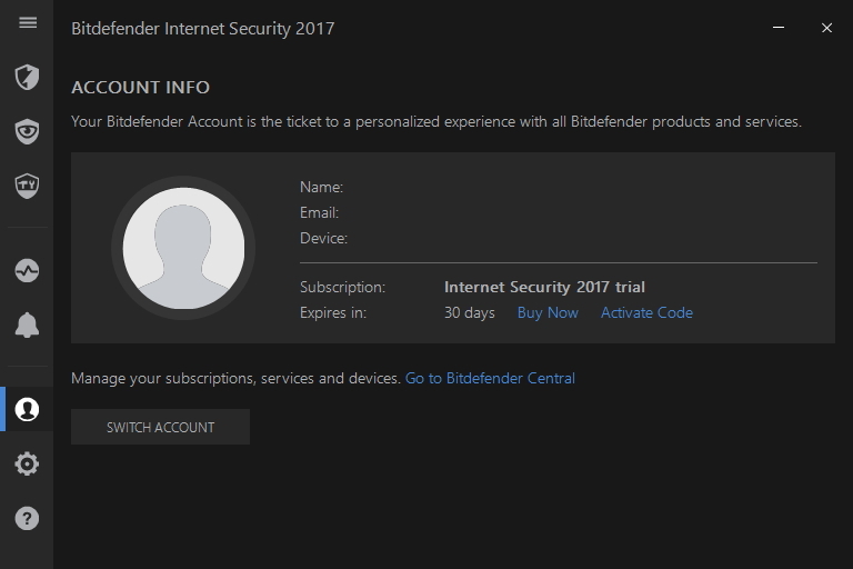 Account Info slouží v podstatě ke správě licence Account Info slouží v podstatě ke správě licence