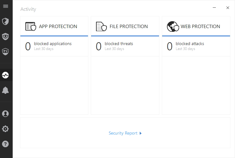Karta Activity zaznamenává události, které spustily ochranné funkce Bitdefender Internet Security Karta Activity zaznamenává události, které spustily ochranné funkce Bitdefender Internet Security