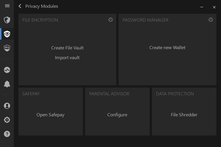 Moduly zabezpečení soukromí Bitdefender Internet Security Moduly zabezpečení soukromí Bitdefender Internet Security