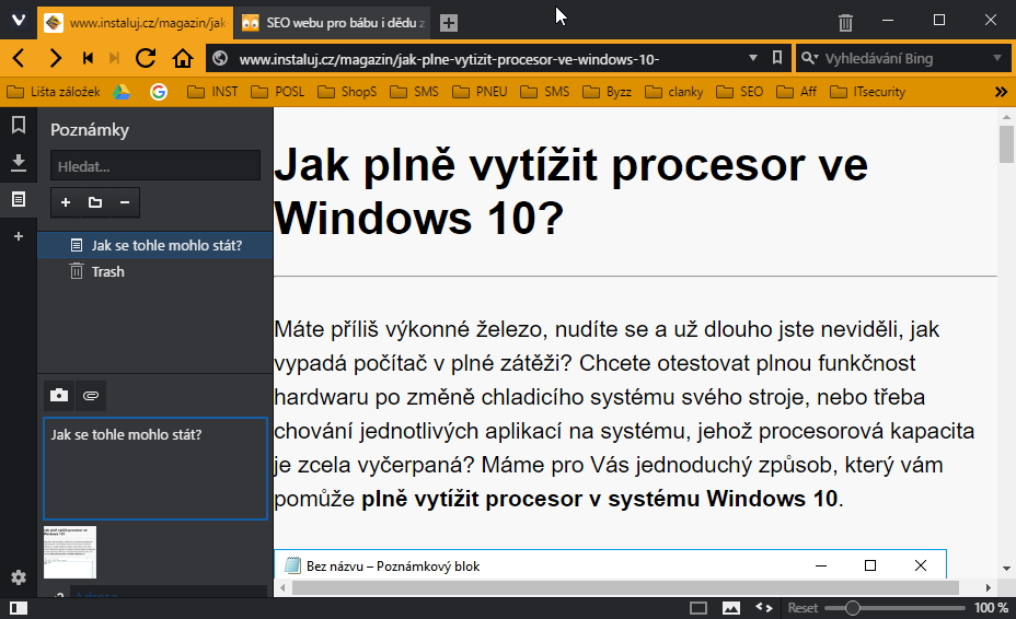 Do poznámek prohlížeče Vivaldi lze nyní přímo vložit snímek obrazovky Do poznámek prohlížeče Vivaldi lze nyní přímo vložit snímek obrazovky