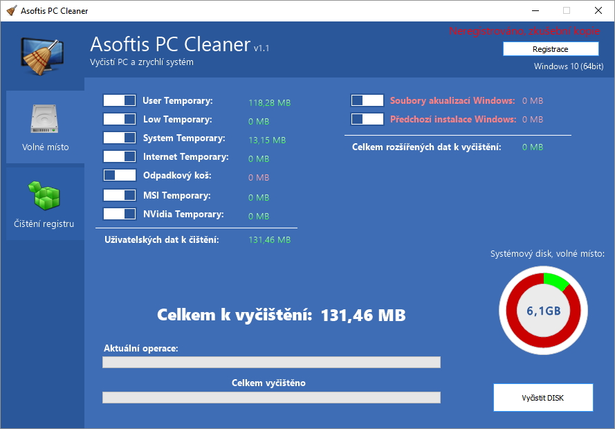 Již první pohled na Asoftis PC Cleaner napoví, že ovládání zvládne každý Již první pohled na Asoftis PC Cleaner napoví, že ovládání zvládne každý