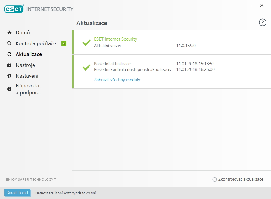 A položka hlavního menu, jejíž důležitost určitě neodpovídá umístění, je Aktualizace A položka hlavního menu, jejíž důležitost určitě neodpovídá umístění, je Aktualizace
