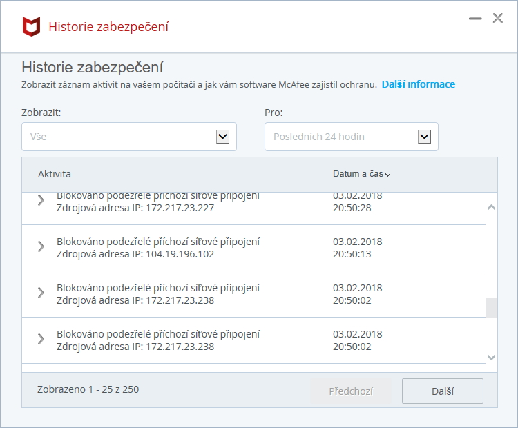 Firewall blokuje ostošest - většinou neškodné adresy Firewall blokuje ostošest - většinou neškodné adresy