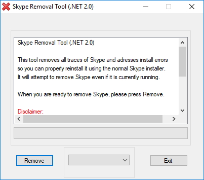 Skype Removal Tool udělá důkladný úklid před opětovným pokusem o instalaci Skypu