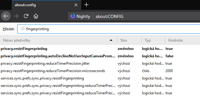 Ochranu proti fingerprintingu najdeme v pokročilých nastaveních Firefoxu Ochranu proti fingerprintingu najdeme v pokročilých nastaveních Firefoxu