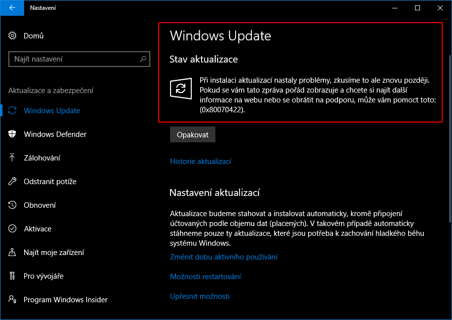 A nakonec samotná služba Windows Update se dá vypnout... A nakonec samotná služba Windows Update se dá vypnout...
