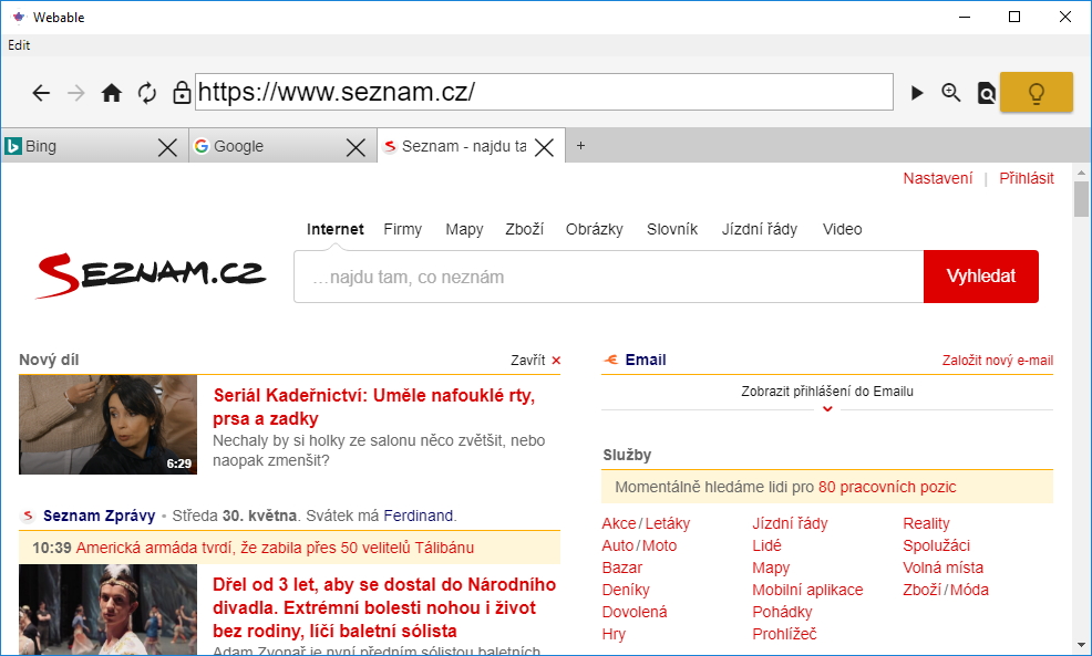 Webable: na první pohled zvětšené ovládací prvky Webable: na první pohled zvětšené ovládací prvky
