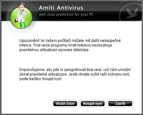 Jakýkoliv pokus o aktualizaci databáze virových definic se rovná pobídce k nákupu Jakýkoliv pokus o aktualizaci databáze virových definic se rovná pobídce k nákupu