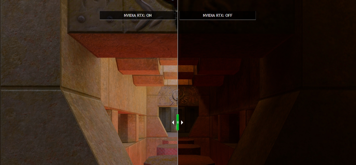 RTX zapnuto - a vypnuto. Real-Time Ray Tracing a OpenGL a rozdíl v podání světelné scény (Zdroj: nvidia.com) RTX zapnuto - a vypnuto. Real-Time Ray Tracing a OpenGL a rozdíl v podání světelné scény (Zdroj: nvidia.com)