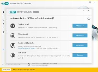 ESET Smart Security Premium: rozšiřující nástroje se dají začlenit či vyloučit hned při instalaci