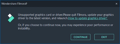Pokud náhodou máte zastaralé ovládače grafiky, Filmora vás upozorní Pokud náhodou máte zastaralé ovládače grafiky, Filmora vás upozorní